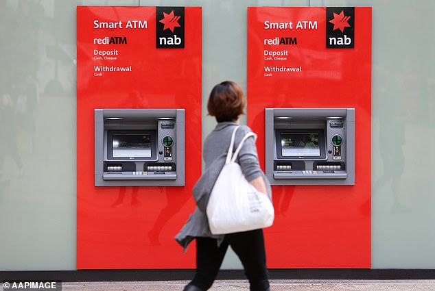 The woman, aged in her 60s, visited a NAB branch in Cranbourne, southeast of Melbourne, in February to send money to another account when alarm bells started ringing (file image)