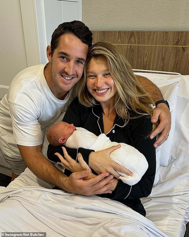 NRL Roosters star Nat Butcher and his wife Harmony welcomed their first child together, a boy, earlier this month.