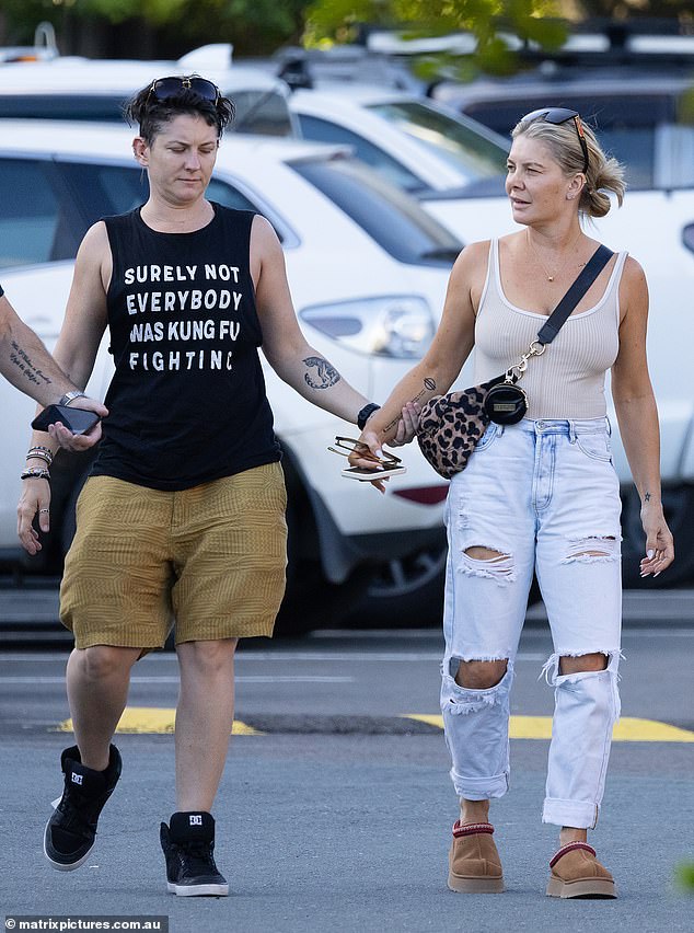 Natalie Bassingthwaighte, 48 (right), made her public debut with new partner Pip Loth (left) during a low-key outing in Queensland over the weekend.