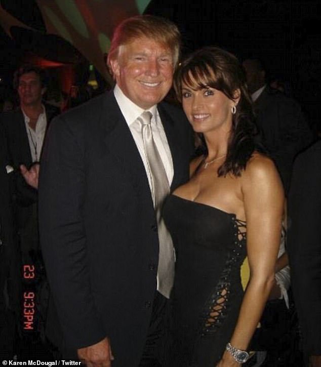 Donald Trump with former Playboy model and actress Karen McDougal