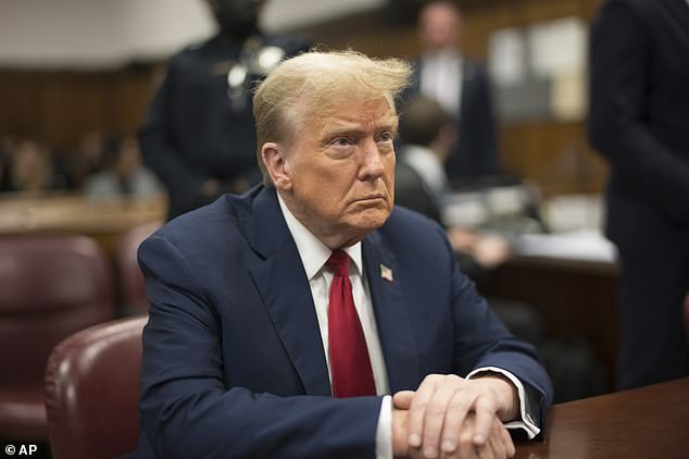 Former President Donald Trump appears in Manhattan Criminal Court on Tuesday, April 23, 2024 in New York