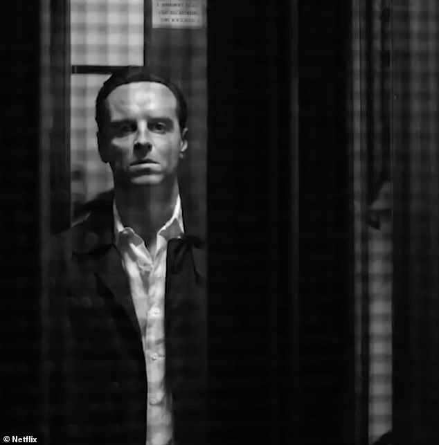 Con man Tom Ripley believes Herbert Greenleaf's offer to persuade his spoiled son Dickie to return home will be an easy ticket out of 1960s New York (pictured: Andrew Scott as Tom)
