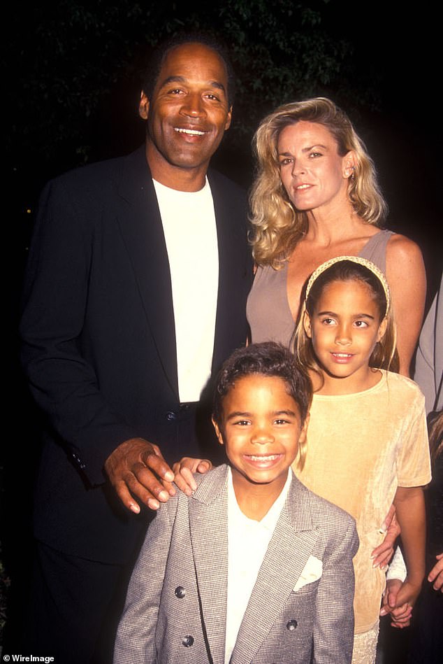 OJ Simpson at a premiere with his then-wife Nicole Brown and their children Sydney and Justin