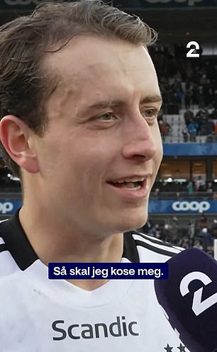 A Norwegian footballer surprised in an interview with an X-rated response when asked how he would celebrate his incredible goal.