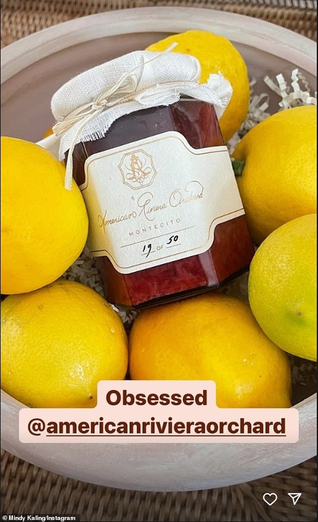 Mindy Kaling, award-winning writer and actress, is among the exclusive group who received jam from Meghan's first batch of American Riviera Orchard.