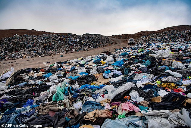 Much of fast fashion waste is sent to countries like Chile, where it ends up in huge landfills that can be seen from space (pictured).
