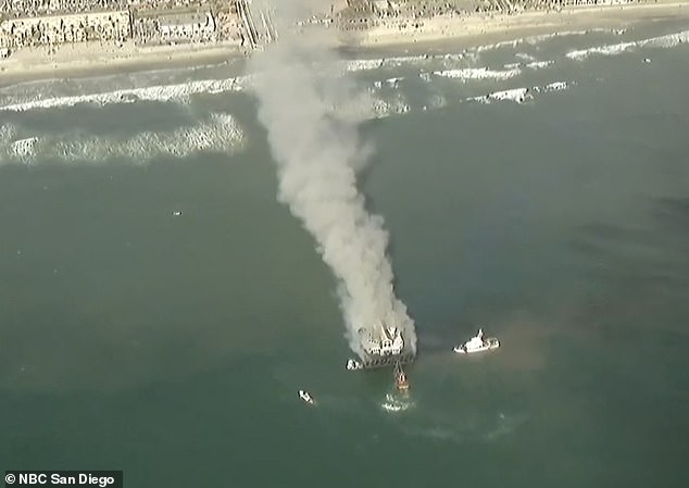 A fire was reported at the Oceanside Pier in San Diego around 3 p.m. PT