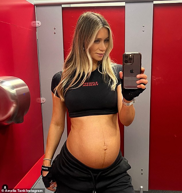 It comes after she hinted her due date is fast approaching while sharing a post-workout mirror selfie on Instagram last week.