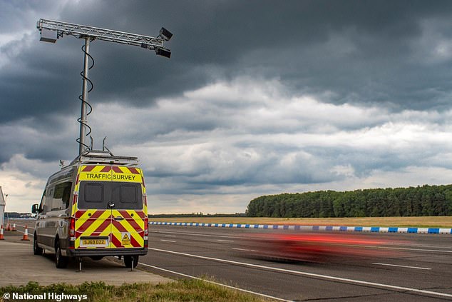 On the prowl: This is the National Highways camera car that has been used in trials to detect road traffic offences, such as holding a mobile phone behind the wheel or not wearing a seat belt.  In the first 64 hours of use, 664 drivers were caught: one every six minutes