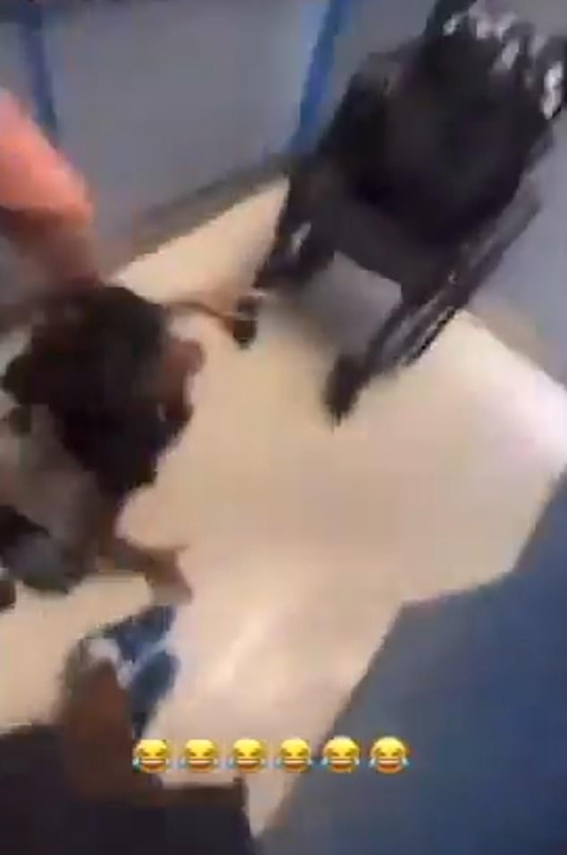 Video of the elevator attack shows the disabled girl being manhandled by the small space and slapped repeatedly until she can return to her wheelchair.