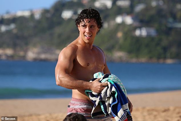 Former Home and Away star Orpheus Pledger (pictured on set) has been accused of assaulting a person nine times since 2021.
