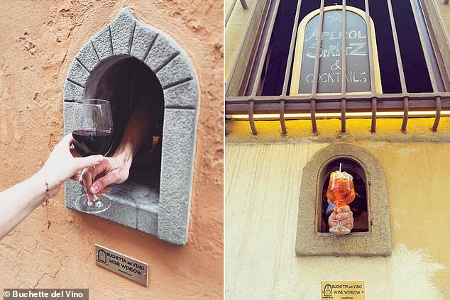 It has borrowed the concept from Tuscany, where 'wine windows', known as buchettes del vino, were used in the 1630s during the plague, before making a comeback during Covid.