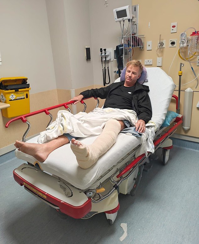 Niko (pictured) was transported to Middlemore Hospital with a fractured tibia and fibula.