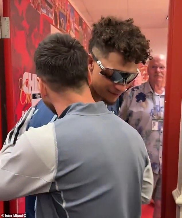 Patrick Mahomes met Lionel Messi before the MLS clash between Inter Miami and Sporting Kansas City