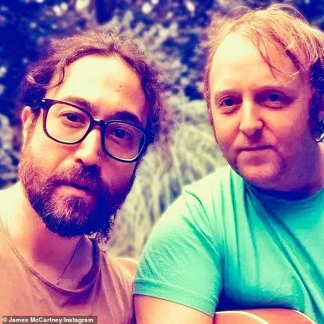 James McCartney and Sean Ono Lennon have teamed up to release a new song together, following in the footsteps of their world-famous parents (pictured, Sean on the right, James on the left).