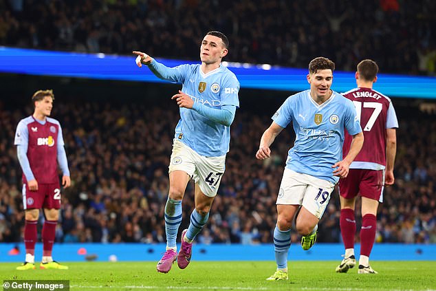 Phil Foden scored a stunning hat-trick in Manchester City's 4-1 win against Aston Villa on Wednesday