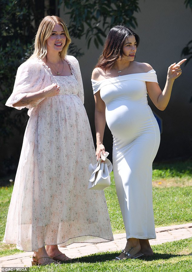 Jenna Dewan (right) joined her pregnant partner Leah Renee Cudmore (left) at a baby shower in the trendy Los Feliz neighborhood of Los Angeles on Sunday.