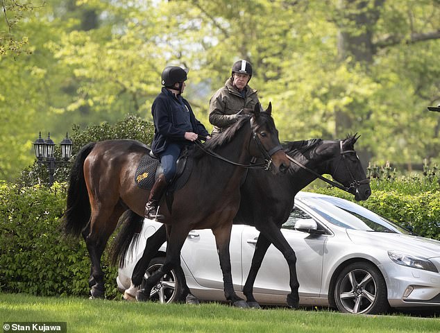Prince Andrew today embarked on his customary Saturday morning horseback riding tour of Windsor Castle, as questions arise about his former marital home.