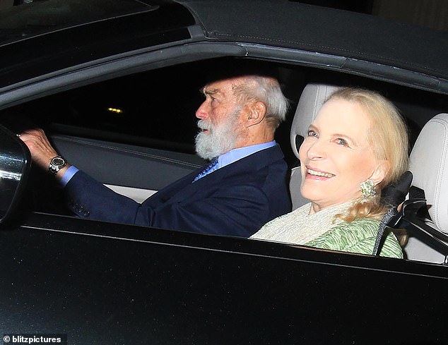 Prince and Princess Michael of Kent enjoyed a night out at a private club yesterday as they were seen in public for the first time since their son-in-law's funeral.