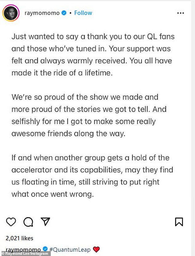 Lee ended the farewell post by writing: 