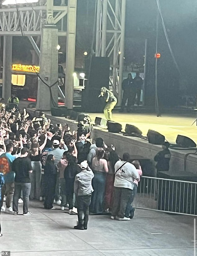 Only a few rows of fans lined up in front of the stage to see the former Migos member perform.
