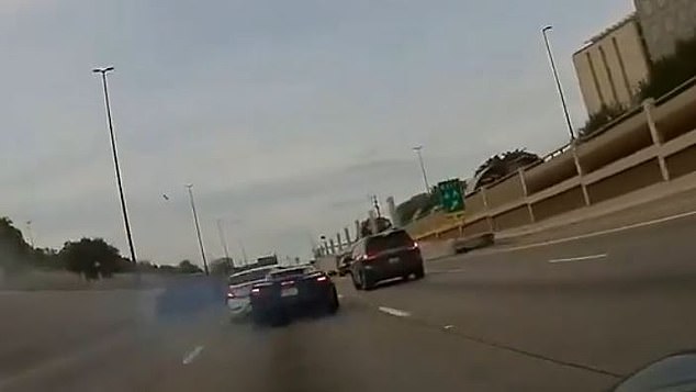 Dashcam footage of the crash shows when Rice crashed in Dallas on Saturday