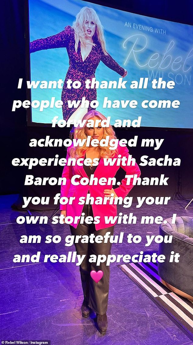 Rebel Wilson thanks people for acknowledging my experiences with Sacha
