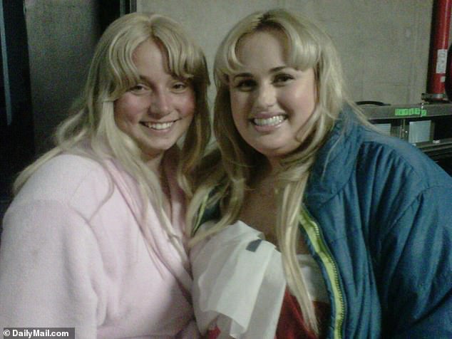 Jodi Le Roux, 43, was Rebel Wilson's stunt double in Sacha Baron Cohen's 2016 film The Brothers Grimsby.  The couple is pictured on set.