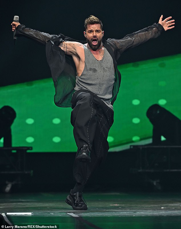 Ricky Martin was living la vida loca at Madonna's concert in Miami on Sunday;  seen in march