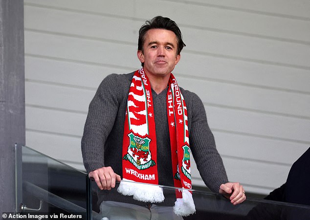 Hollywood star and Wrexham co-owner Rob McElhenney (above) has been seen cheering on the Red Dragons at the Racecourse Ground.