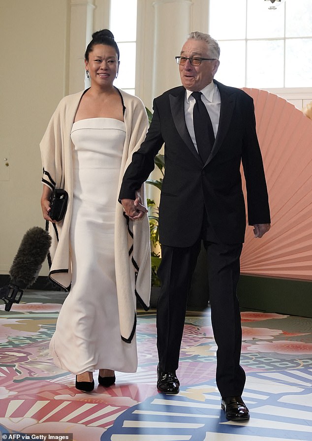 Robert De Niro and his girlfriend Tiffany Chen were among the A-list stars who attended President Joe Biden and First Lady Jill Biden's state dinner for Japanese Prime Minister Fumio Kishida at the White House on Wednesday.