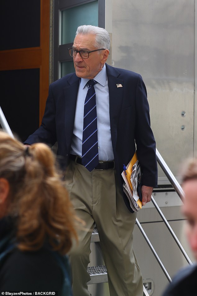 Robert De Niro, 80, was photographed Tuesday working on a mystery project in his hometown of New York.