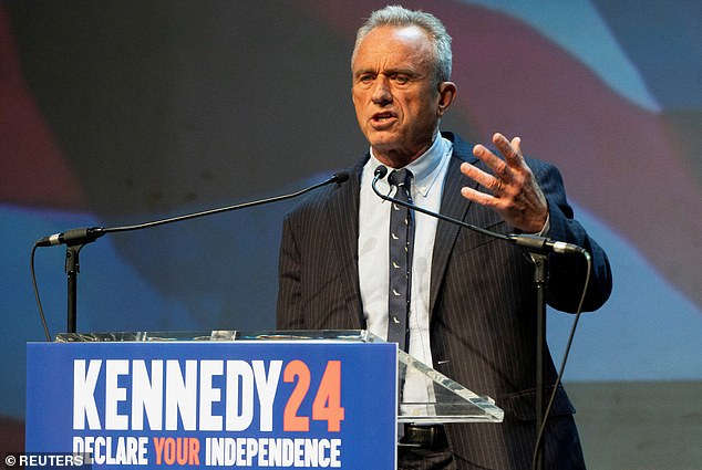 Independent presidential candidate Robert F. Kennedy Jr. speaks during a campaign rally