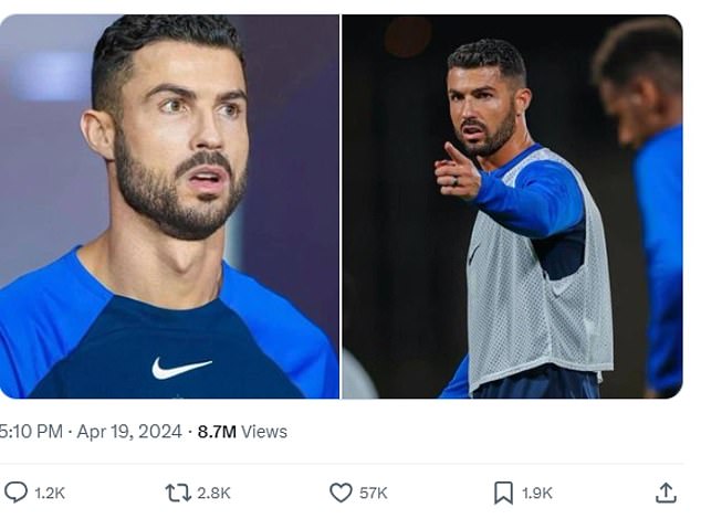 Photos of Cristiano Ronaldo sporting a full beard have gone viral on social media.