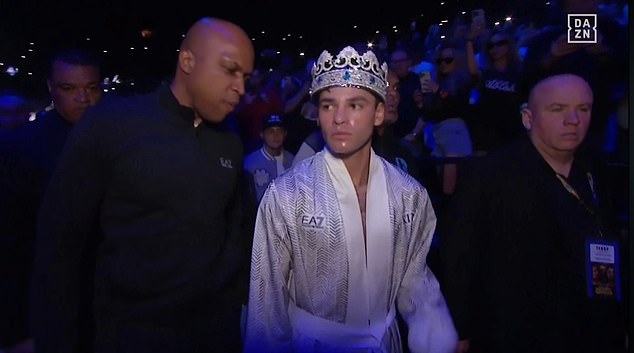 Ryan Garcia was wearing a $1 million crown when he came out to fight Devin Haney in Brooklyn, New York.