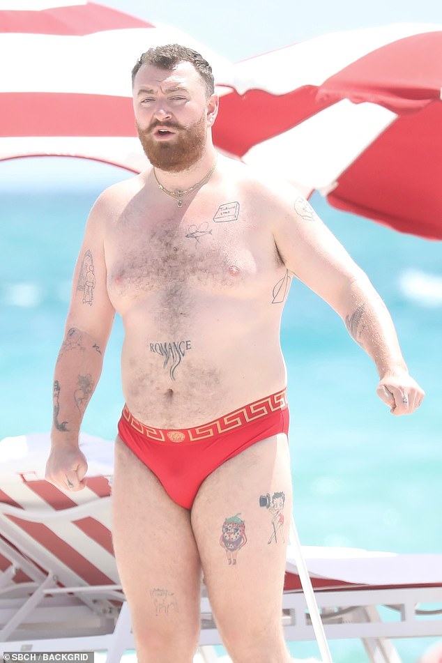 Sam Smith was spotted soaking up the sun while enjoying a relaxing beach day with friends in Miami on Friday, after facing backlash for headlining the Proms.