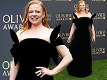 Sarah Snook radiates elegance in a black velvet dress with