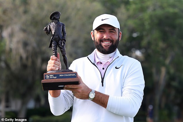 World number one Scottie Scheffler secured victory at the rain-delayed RBC Heritage on Monday.
