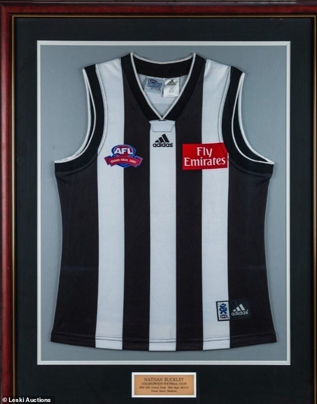 Among the more than 200 items up for grabs is the champion midfielder's AFL grand final jersey from his best on-field effort in Collingwood's 2002 loss to Brisbane.