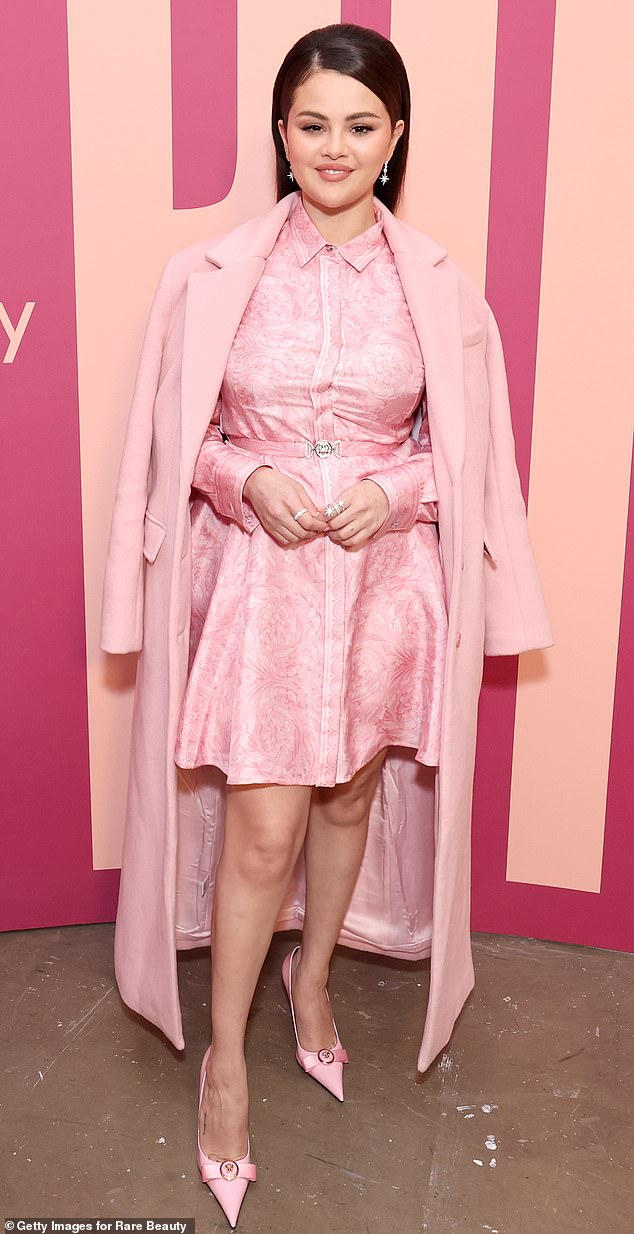 Selena Gomez celebrated the launch of her brand Rare Beauty's Soft Pinch Luminous Powder Blush in New York on Saturday.