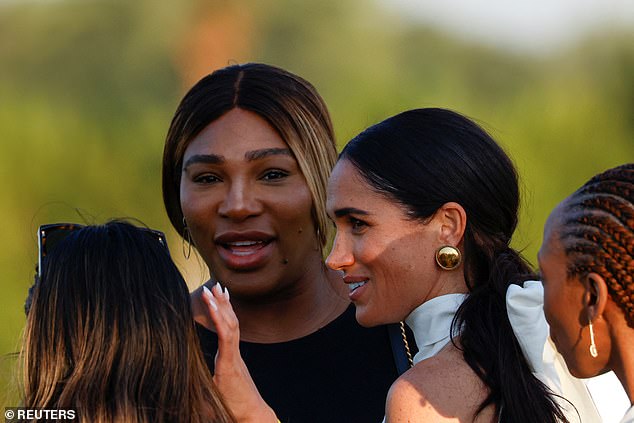The Grand Slam champion was seen at the event in Miami on Friday, laughing and gossiping with the Duchess on the sidelines of the Sentebale Polo Cup.