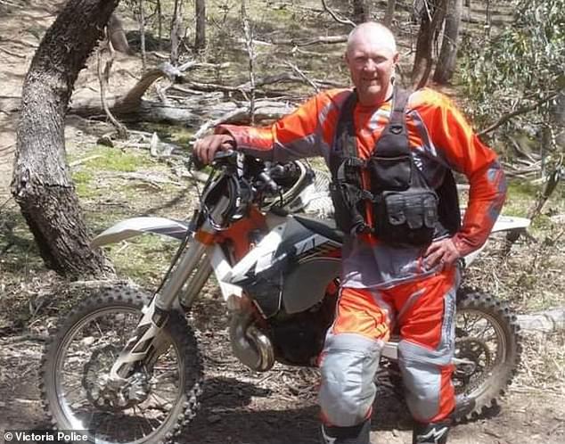Police are searching for Steven Clough (pictured), who was last seen leaving a campsite at Skipworth Reserve in Kevington, about three hours northeast of Melbourne on Friday.