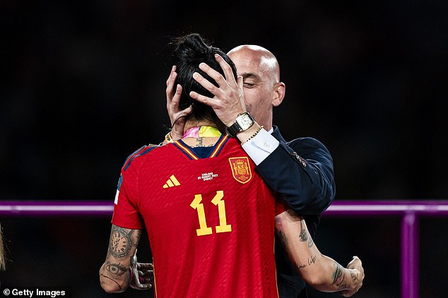 Rubiales has been accused of sexual assault for kissing Hermoso on the lips after Spain won the Women's World Cup last year and for allegedly forcing her to defend him afterwards.