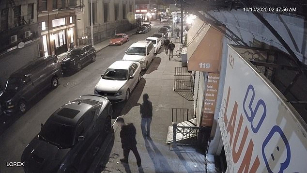 The fight broke out outside Max's Elizabeth Street building in Chinatown when a group of five men began urinating in the building on October 10, 2020.