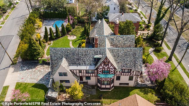 The 8,000-square-foot mansion (pictured) in Jamaica Estates, Queens, has hit the market, with sellers asking $5.775 million.