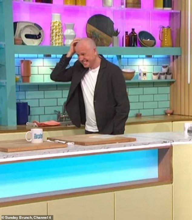 Sunday Brunch host Tim Lovejoy was left red-faced after making an embarrassing mistake during the Channel 4 show.