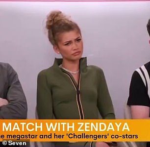 Sunrise star Edwina Bartholomew, 40, found herself in an awkward moment on Monday while interviewing actress Zendaya, 27 (pictured), and viewers were not happy.