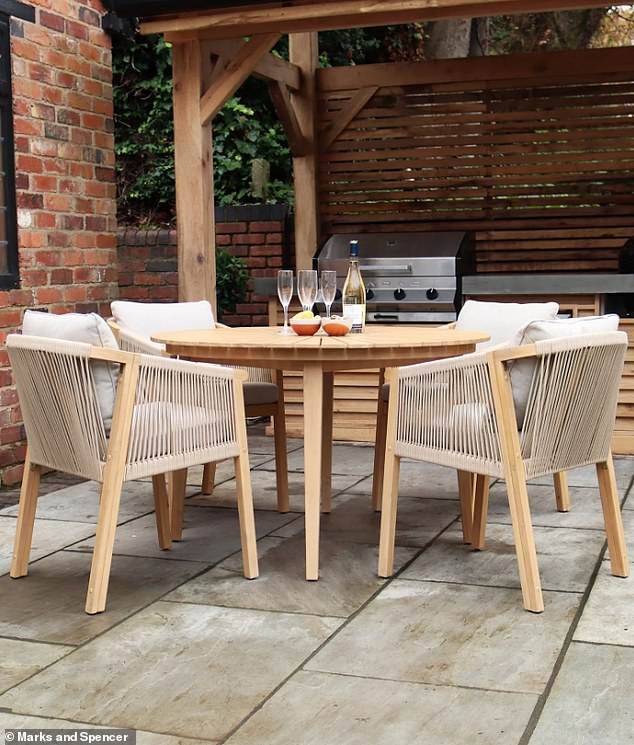 The garden furniture in question is the Roma four-seater garden table and chairs set, which sells for £669 on the M&S website.