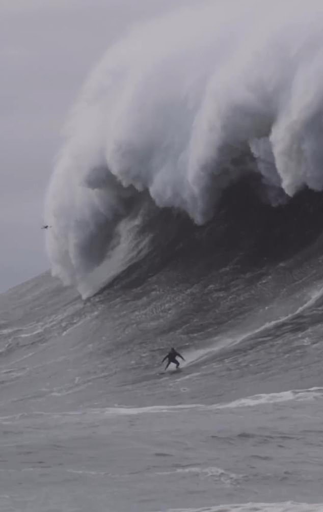 Sebastian Steudtner says he surfed the 'unsurfable' at the famous big wave spot of Nazaré in Portugal earlier this year.