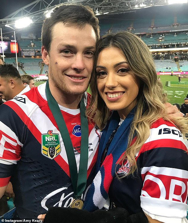 The playmaker (pictured, with his wife Amy) said a case of mistaken identity while picking up his children ensured a comic moment.